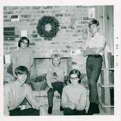 1969 A surly group of teenagers (except smiling John), no longer willing to pose for their dad’s camera.