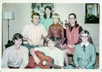 1971 Photo taken at Ted and Grace’s home (4752 16th Ave S, Minneapolis). The print has not aged well and shows stains.