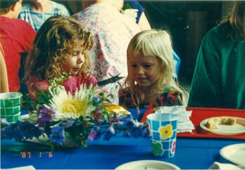 19940910-TheoPankratz-90BD-HeritageFair-Mt-Lake-MN (3) Theo's great-grandaughters Alex Caskey and Becca Burlingame