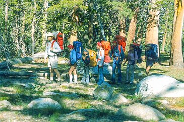 R1_014 A photo that captured us all on the trail. Tod, Lynn, John, Laurie, Thor, Jackie, Eric.