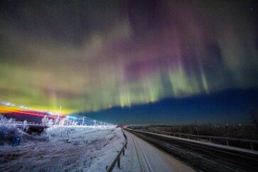 Ghost Train During this 8-second exposure, a train enters the view, its headlight illuminating the landscape. The train adds its own trails of light, including the arcs of...