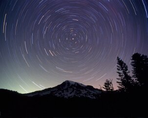 Climber Trails The skies held clear, the temperature dropped, and the moon set by midnight, allowing me to compose a view of Polaris directly above the summit of this ancient...