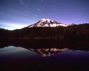 Ranier by Moonlight I am told it is unusual to see the top of Mount Ranier. The generally overcast skies of the region and the immensity of the mountain usually guarantee that...