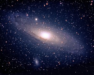 Andromeda Galaxy The Andromeda Galaxy spans a portion of the sky that is larger than the full moon! But a full moon would wash out the sky, making the galaxy hard to see, even...