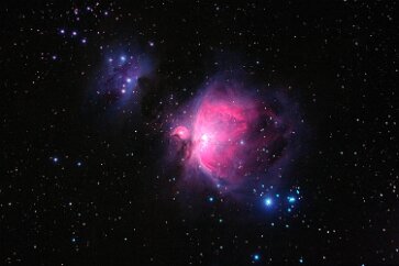 Orion Nebula HDR An early experiment in using different exposures to build a high dynamic range image of the Orion Nebula. The 