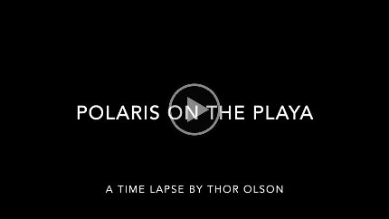 2021-Polaris on the Playa A night of magic under the stars. Watch the lengthening shadow of the sailing stone as the moon sets. Two trains of Starlink satellites make a streak of light...