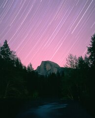 Half Dome During the day, Yosemite must have the highest number of tripods per capita in the world. Mine is setup at night during this difficult hour. Traffic, in the...
