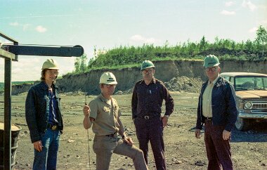 Downhole Magnetometer Project Group With US Steel mining engineers in the taconite mine at Mountain Iron MN