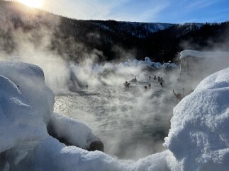 IMG_3590 The hot springs provided a pool for us to enjoy the contrast between geothermal waters and winter snow!