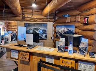 IMG_3708 The Talkeetna airport. How many airport terminals are built from logs?