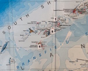 IMG_8978 Today's stops are 8 and 9: Deception Island and Half Moon Island.
