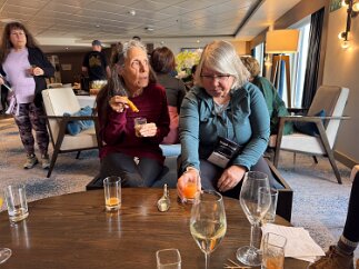 IMG_9011 Karen, Travis, and Kathy pass some time during the passage.