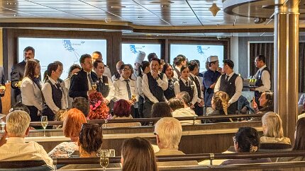 IMG_9025 We get to meet all of the hotel staff and ship crew in our final briefing. It was a successful trip!