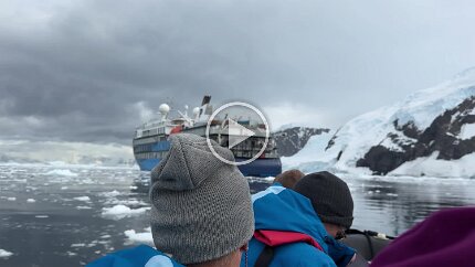 Video: Return to ship We return from our magical tour of the ice-strewn harbor. This shows the approach to the Zodiac pod bay doors where we will step back onto the safety of the...