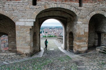 Bergamo-109 One of the four gates into the wall around old Bergamo.