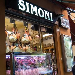 Bologna-120 Another shop in Bologna showing their meat.