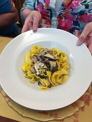Food-114 Pappardelle con porcini. Per Poldi, this too was exquisite and marked one of the best meals she enjoyed of our trip.