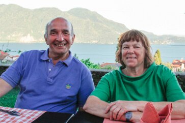 Piedmont-Pallanza-113 Mario and Rossella take us out to dinner overlooking Lago Maggiorie.