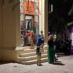 IMG_7055 Kids playing a game in the streets. It's 8:30pm.