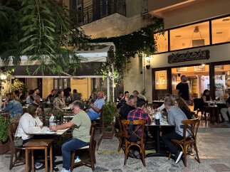 IMG_7063 Outdoor dining at Kalali's, a word said when one agrees to a requested favor: 