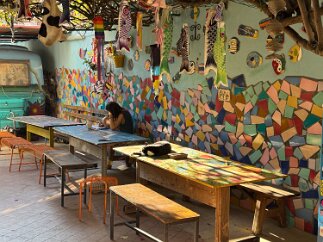 IMG_7275 Commons area at the hostel, often occupied by cats.