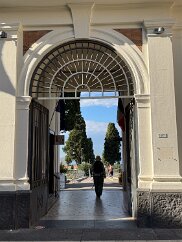 IMG_7281 The entry to Herculaneum, a city buried by the ashes of Vesuvius in 79 CE.