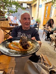 IMG_6761 Mario had the best plate at Peskesi's: pork belly roasted with honey and herbs.