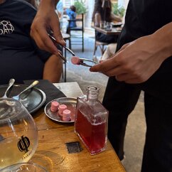 IMG_6771 After dinner we were presented with these things, which were doused in the special red fluid and unrolled for each of us. We thought they were confections, but...
