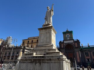 IMG_7503 We emerge from the subway at Piazza Dante. Here is a statue of the medieval poet.