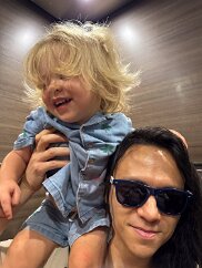 IMG_6345 Magnus and Dad ride the elevator.