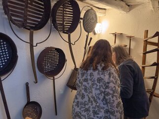 IMG_7824 Descending the stairs to the cellar past the chestnut pans.